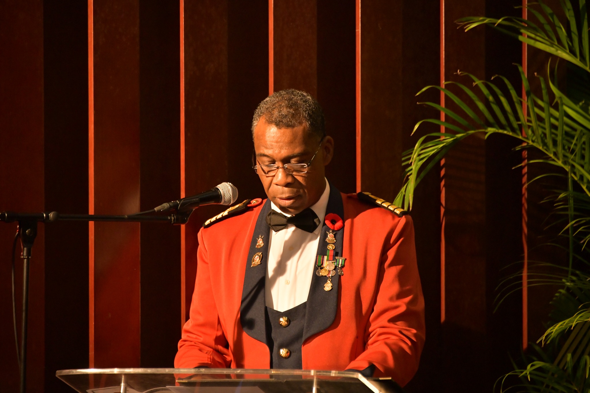 Minister hinds joins the combined services officers mess for the