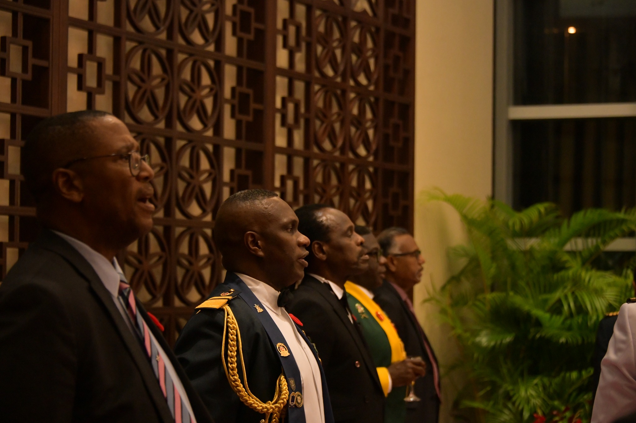 Minister hinds joins the combined services officers mess for the